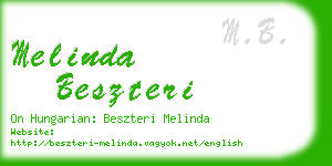 melinda beszteri business card